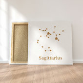 Modern Zodiac Sign Gold Sagittarius | Element Fire Canvas Afdruk