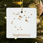 Modern Zodiac Sign Gold Sagittarius | Element Fire Keramisch Ornament<br><div class="desc">Modern Zodiac Sign Gold Sagittarius | Element Fire</div>