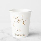 Modern Zodiac Sign Gold Sagittarius | Element Fire Papieren Bekers (Voorkant)