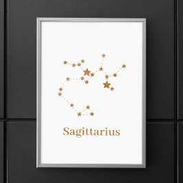 Modern Zodiac Sign Gold Sagittarius | Element Fire Poster