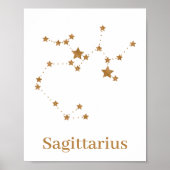 Modern Zodiac Sign Gold Sagittarius | Element Fire Poster (Voorkant)