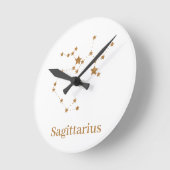 Modern Zodiac Sign Gold Sagittarius | Element Fire Ronde Klok (Hoek)