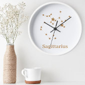 Modern Zodiac Sign Gold Sagittarius | Element Fire Ronde Klok