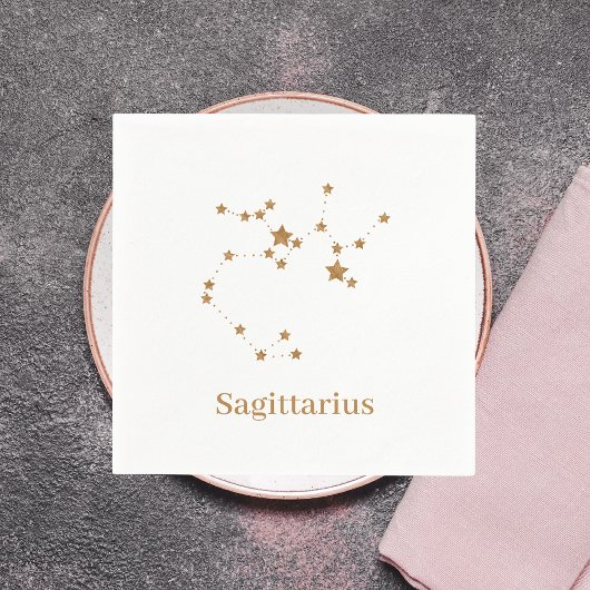 Modern Zodiac Sign Gold Sagittarius | Element Fire Servet