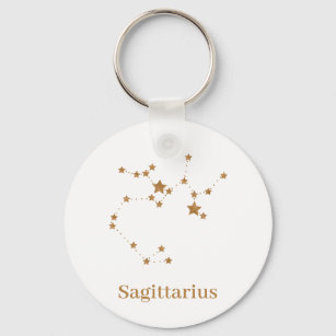 Modern Zodiac Sign Gold Sagittarius   Element Fire Sleutelhanger