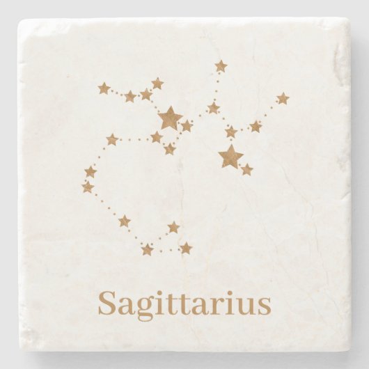 Modern Zodiac Sign Gold Sagittarius | Element Fire Stenen Onderzetter (Voorkant)