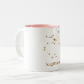 Modern Zodiac Sign Gold Sagittarius | Element Fire Tweekleurige Koffiemok (Voorkant links)