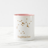 Modern Zodiac Sign Gold Sagittarius | Element Fire Tweekleurige Koffiemok (Center)