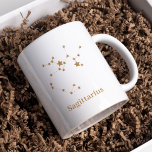 Modern Zodiac Sign Gold Sagittarius | Element Fire Tweekleurige Koffiemok<br><div class="desc">Modern Zodiac Sign Gold Sagittarius | Element Fire</div>