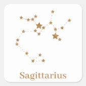 Modern Zodiac Sign Gold Sagittarius | Element Fire Vierkante Sticker (Voorkant)