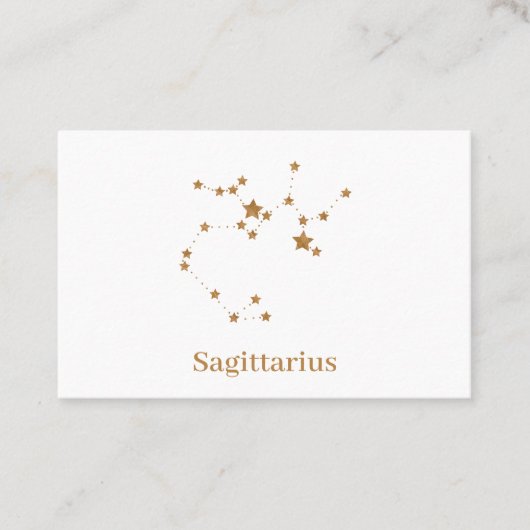 Modern Zodiac Sign Gold Sagittarius | Element Fire Visitekaartje (Voorkant)