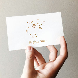 Modern Zodiac Sign Gold Sagittarius | Element Fire Visitekaartje