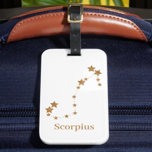 Modern Zodiac Sign Gold Scorpius | Element Water Bagagelabel (Voorkant Insitu 2)