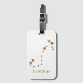 Modern Zodiac Sign Gold Scorpius | Element Water Bagagelabel (Voorkant (verticaal))