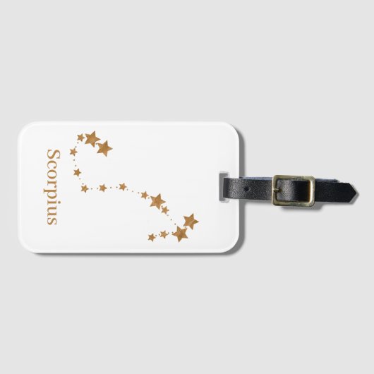 Modern Zodiac Sign Gold Scorpius | Element Water Bagagelabel (Voorkant (horizontaal))