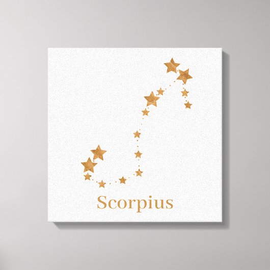 Modern Zodiac Sign Gold Scorpius | Element Water Canvas Afdruk (Voorkant)
