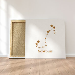 Modern Zodiac Sign Gold Scorpius Element Water Canvas Afdruk