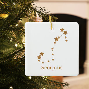 Modern Zodiac Sign Gold Scorpius   Element Water Keramisch Ornament