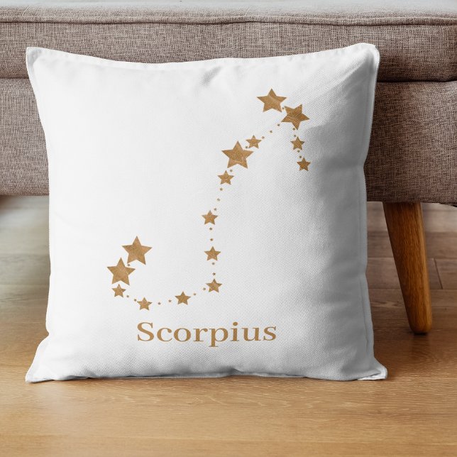 Modern Zodiac Sign Gold Scorpius | Element Water Kussen (Creator heeft geüpload)