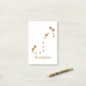 Modern Zodiac Sign Gold Scorpius | Element Water Post-it® Notes (Op bureau)