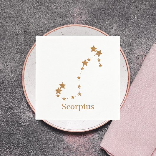 Modern Zodiac Sign Gold Scorpius | Element Water Servet