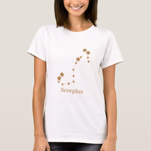 Modern Zodiac Sign Gold Scorpius | Element Water T-shirt (Voorkant)
