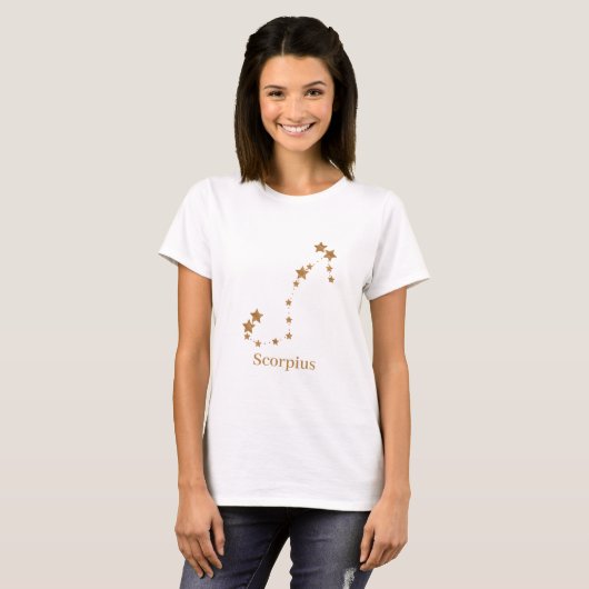 Modern Zodiac Sign Gold Scorpius | Element Water T-shirt (Voorkant volledig)