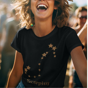 Modern Zodiac Sign Gold Scorpius   Element Water T-shirt
