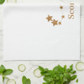 Modern Zodiac Sign Gold Scorpius | Element Water Theedoek (Gevouwen)