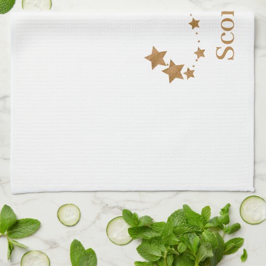 Modern Zodiac Sign Gold Scorpius | Element Water Theedoek (Gevouwen)