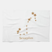 Modern Zodiac Sign Gold Scorpius | Element Water Theedoek (Horizontaal)