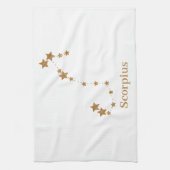 Modern Zodiac Sign Gold Scorpius | Element Water Theedoek (Verticaal)