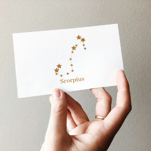 Modern Zodiac Sign Gold Scorpius   Element Water Visitekaartje