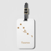 Modern Zodiac Sign Gold Taurus | Element Earth Bagagelabel (Voorkant (verticaal))
