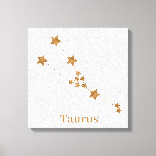 Modern Zodiac Sign Gold Taurus | Element Earth Canvas Afdruk (Voorkant)
