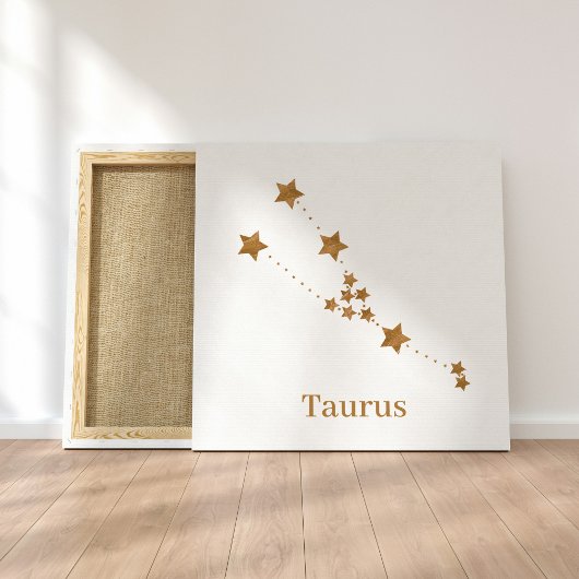 Modern Zodiac Sign Gold Taurus | Element Earth Canvas Afdruk