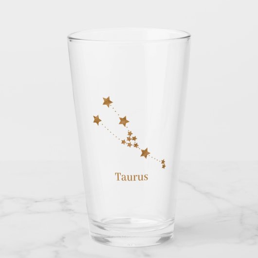 Modern Zodiac Sign Gold Taurus | Element Earth Glas (Voorkant)