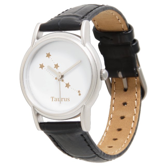 Modern Zodiac Sign Gold Taurus | Element Earth Horloge (Gekanteld)
