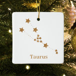 Modern Zodiac Sign Gold Taurus | Element Earth Keramisch Ornament<br><div class="desc">Modern Zodiac Sign Gold Taurus | Element Earth</div>