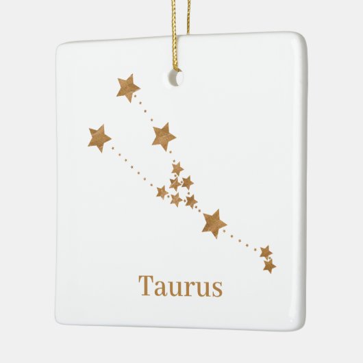 Modern Zodiac Sign Gold Taurus | Element Earth Keramisch Ornament (Links)