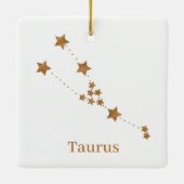 Modern Zodiac Sign Gold Taurus | Element Earth Keramisch Ornament (Achterkant)