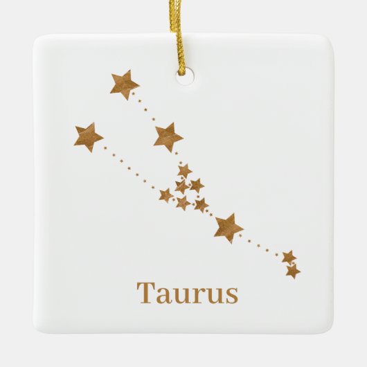 Modern Zodiac Sign Gold Taurus | Element Earth Keramisch Ornament (Voorkant)