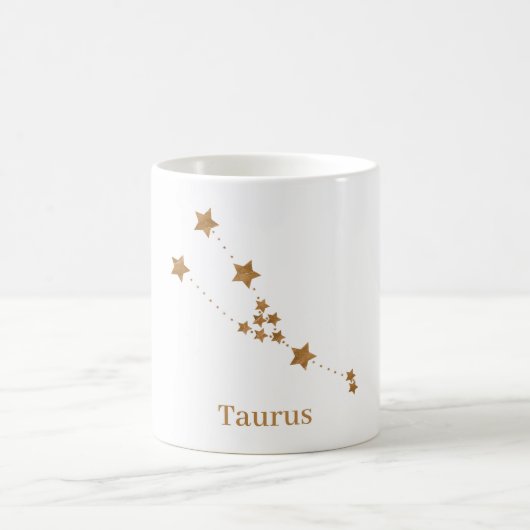 Modern Zodiac Sign Gold Taurus | Element Earth Koffiemok (Center)