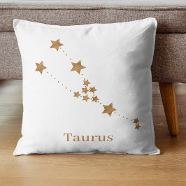 Modern Zodiac Sign Gold Taurus | Element Earth Kussen