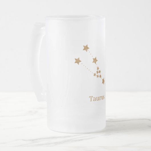 Modern Zodiac Sign Gold Taurus | Element Earth Matglas Bierpul (Voorkant links)