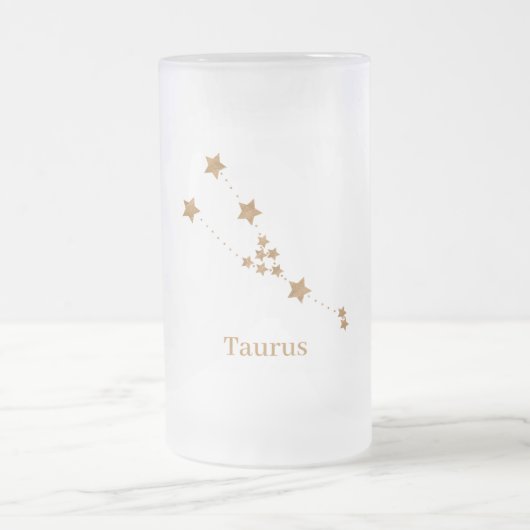 Modern Zodiac Sign Gold Taurus | Element Earth Matglas Bierpul (Center)