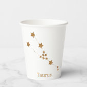 Modern Zodiac Sign Gold Taurus | Element Earth Papieren Bekers (Achterkant)