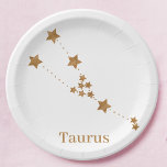 Modern Zodiac Sign Gold Taurus | Element Earth Papieren Bordje<br><div class="desc">Modern Zodiac Sign Gold Taurus | Element Earth</div>