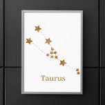 Modern Zodiac Sign Gold Taurus | Element Earth Poster<br><div class="desc">Modern Zodiac Sign Gold Taurus | Element Earth</div>