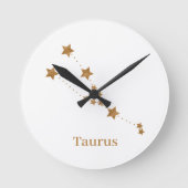 Modern Zodiac Sign Gold Taurus | Element Earth Ronde Klok (Voorkant)